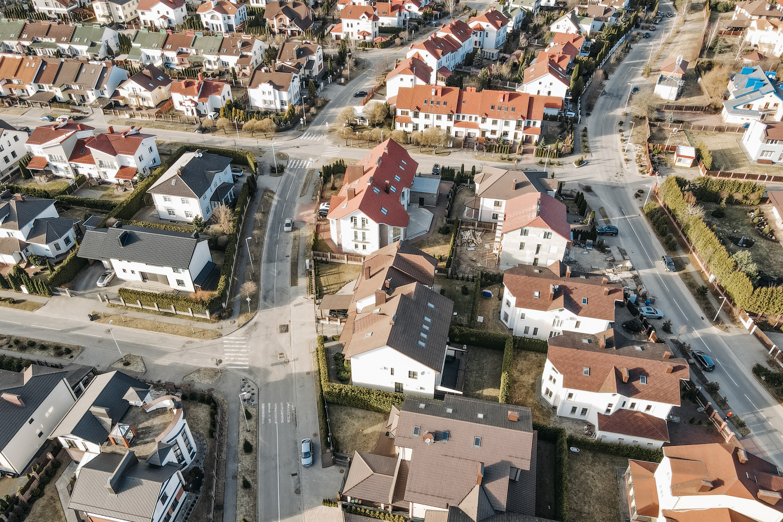 An Aerial Shot of a Neighborhood